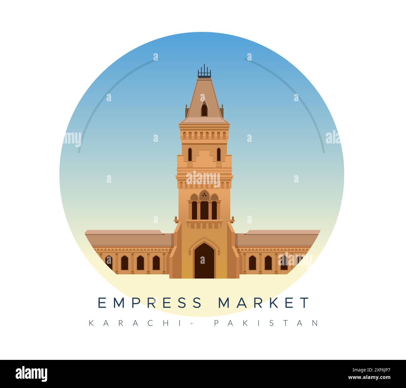 Empress Market - ville de Saddar de Karachi, Pakistan - illustration en tant que fichier EPS 10 Illustration de Vecteur