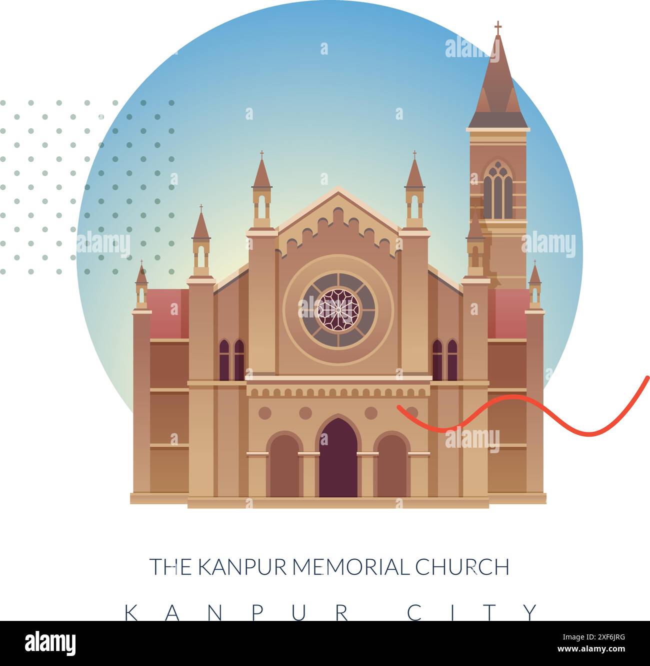 L'église commémorative de Kanpur - Kanpur City, Uttar Pradesh - illustration stock en fichier EPS 10 Illustration de Vecteur