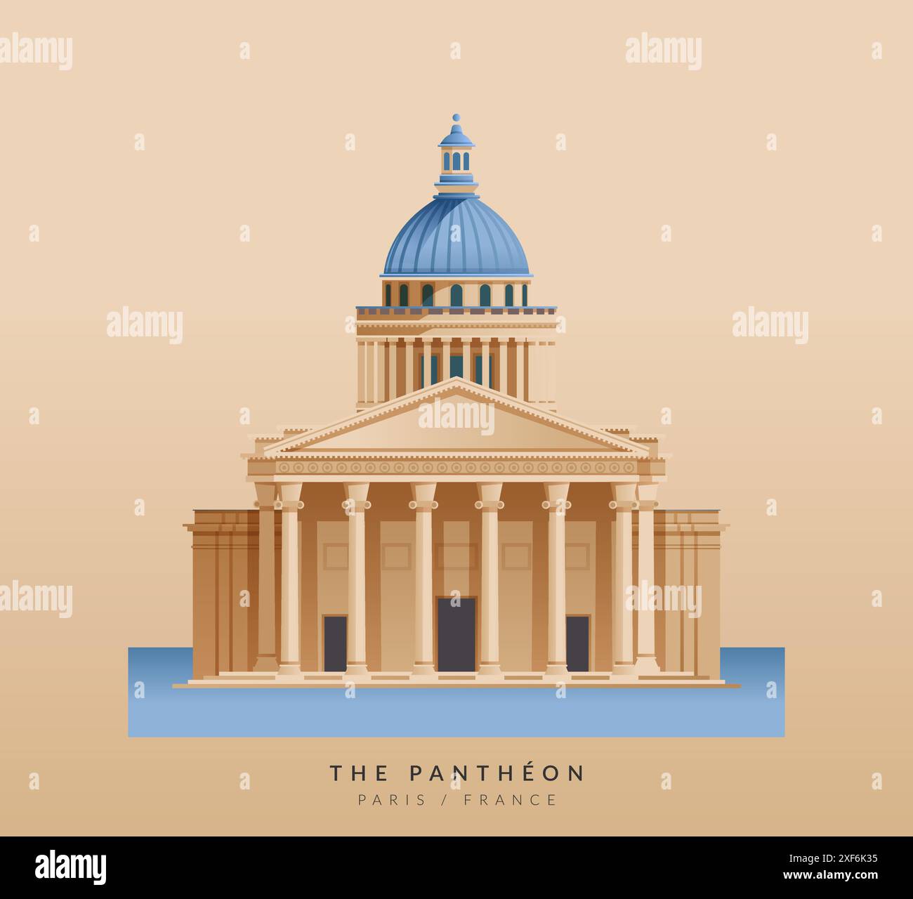 Le Panthéon - Monument à Paris, France - illustration au format EPS 10 Illustration de Vecteur