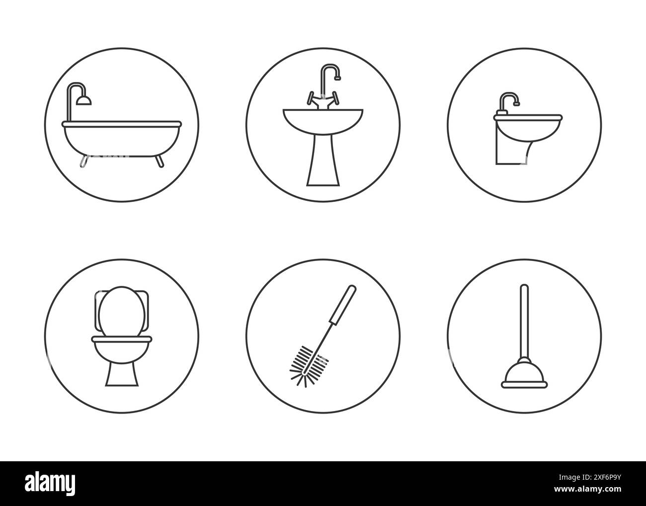 Ensemble icône de toilette de salle de bains. Illustration vectorielle plate. Illustration de Vecteur