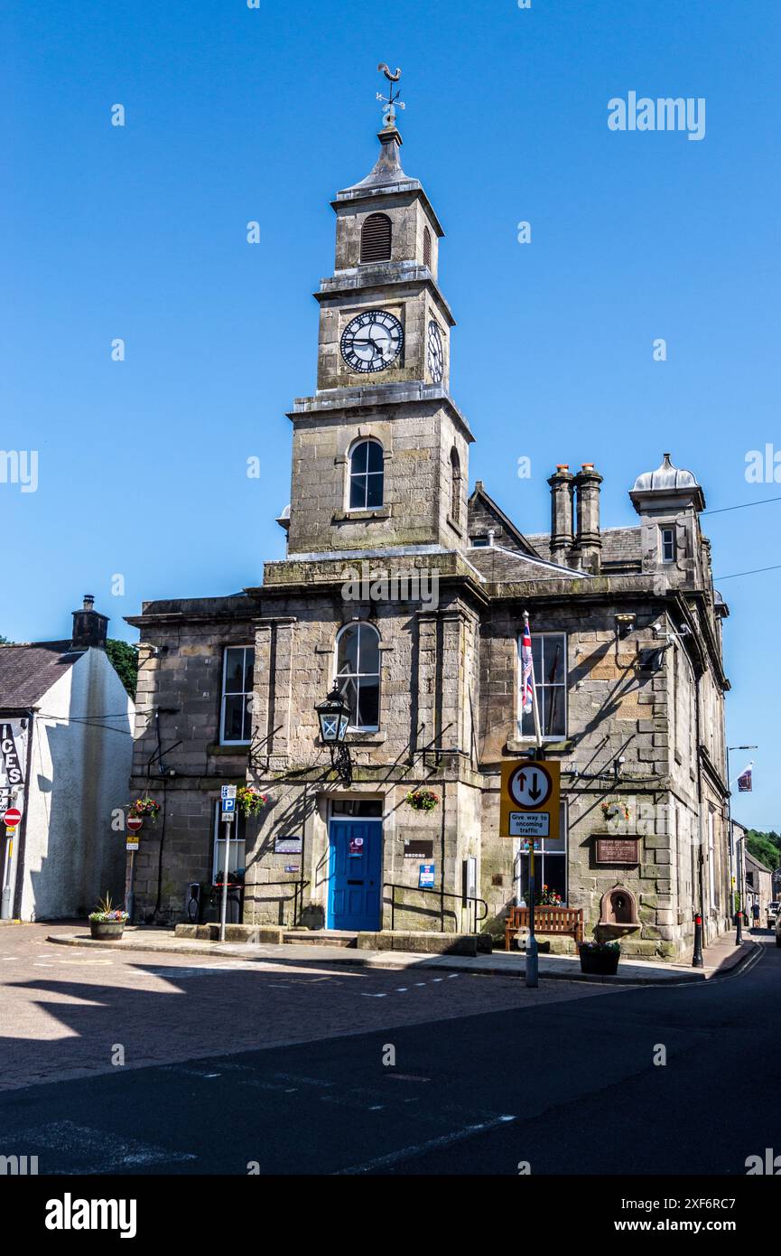 Hôtel de ville de Langholm, style néoclassique, par William Eliot, 1811, High Street, Langholm, Dumfries et Galloway, Écosse Banque D'Images