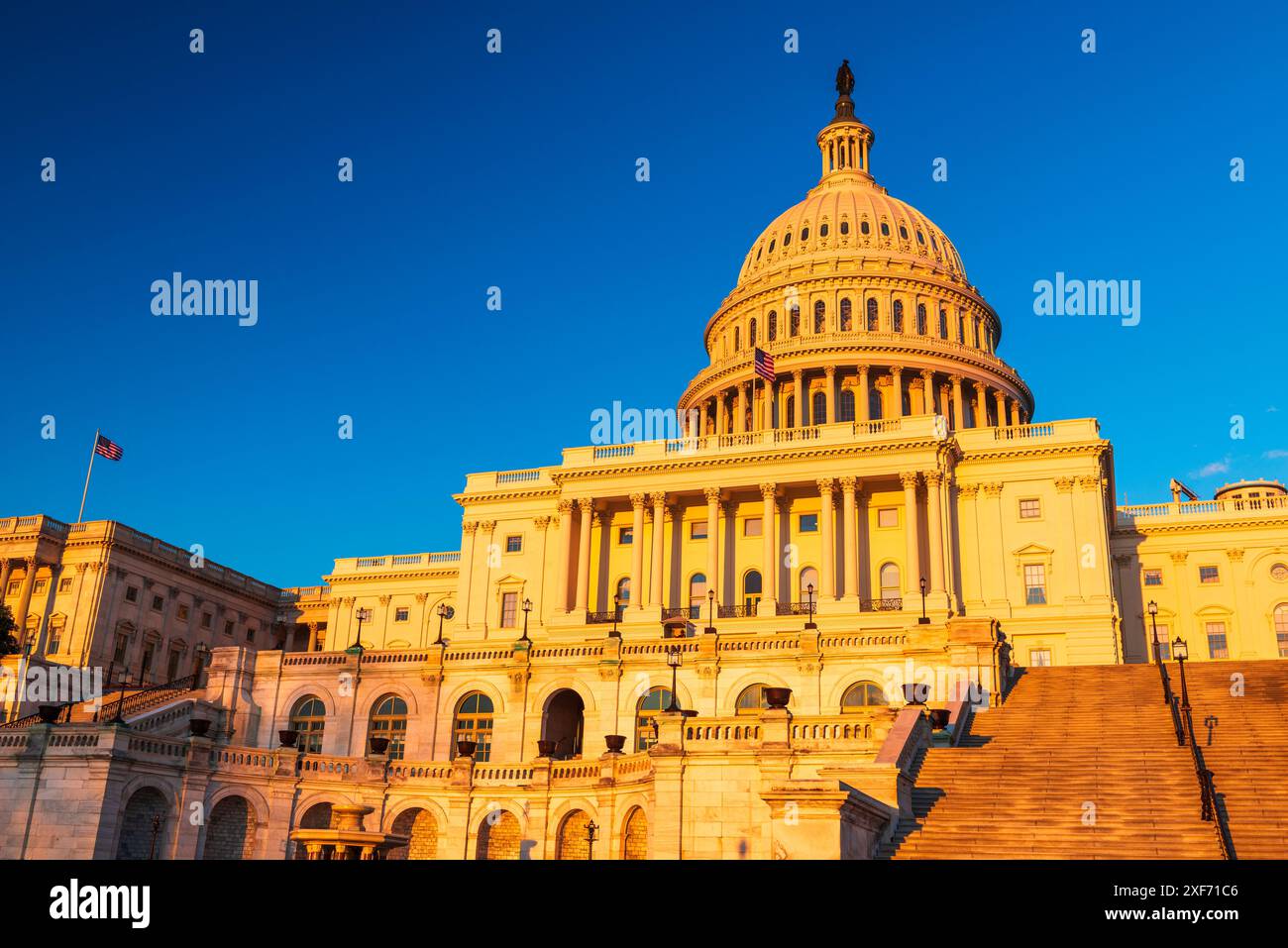 Lumière du soir sur le Capitole des États-Unis, Washington, D.. C, ÉTATS-UNIS. Banque D'Images