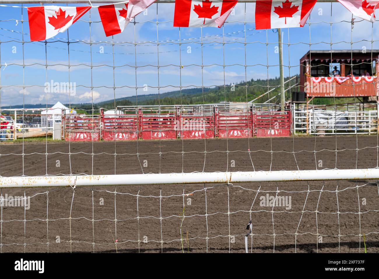 Terrains de rodéo lors des célébrations de la fête du Canada au Mini Thni Indian Rodeo Chiniki Rodeo Grounds à Stoney Nation Morley Alberta Canada Banque D'Images