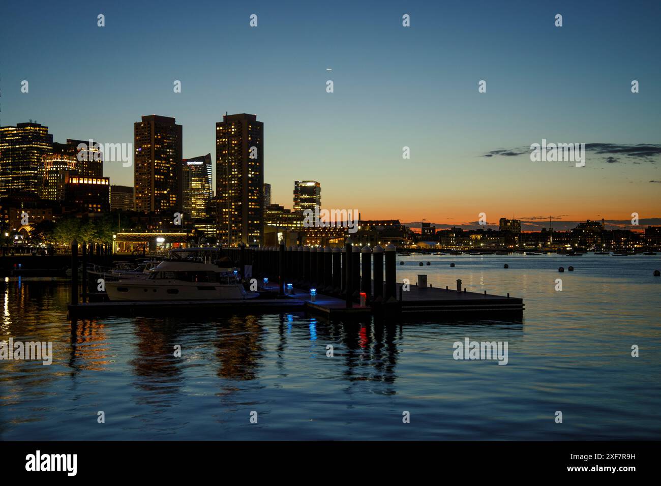 Photographie à grande vitesse, ville de Boston skyline, gratte-ciel paysage Banque D'Images
