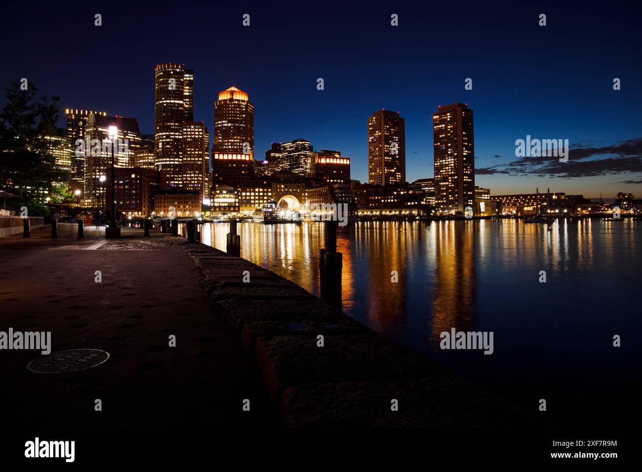Photographie à grande vitesse, ville de Boston skyline, gratte-ciel paysage Banque D'Images