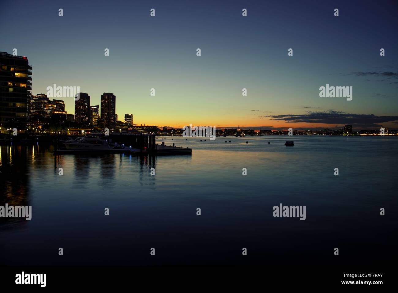 Photographie à grande vitesse, ville de Boston skyline, gratte-ciel paysage Banque D'Images