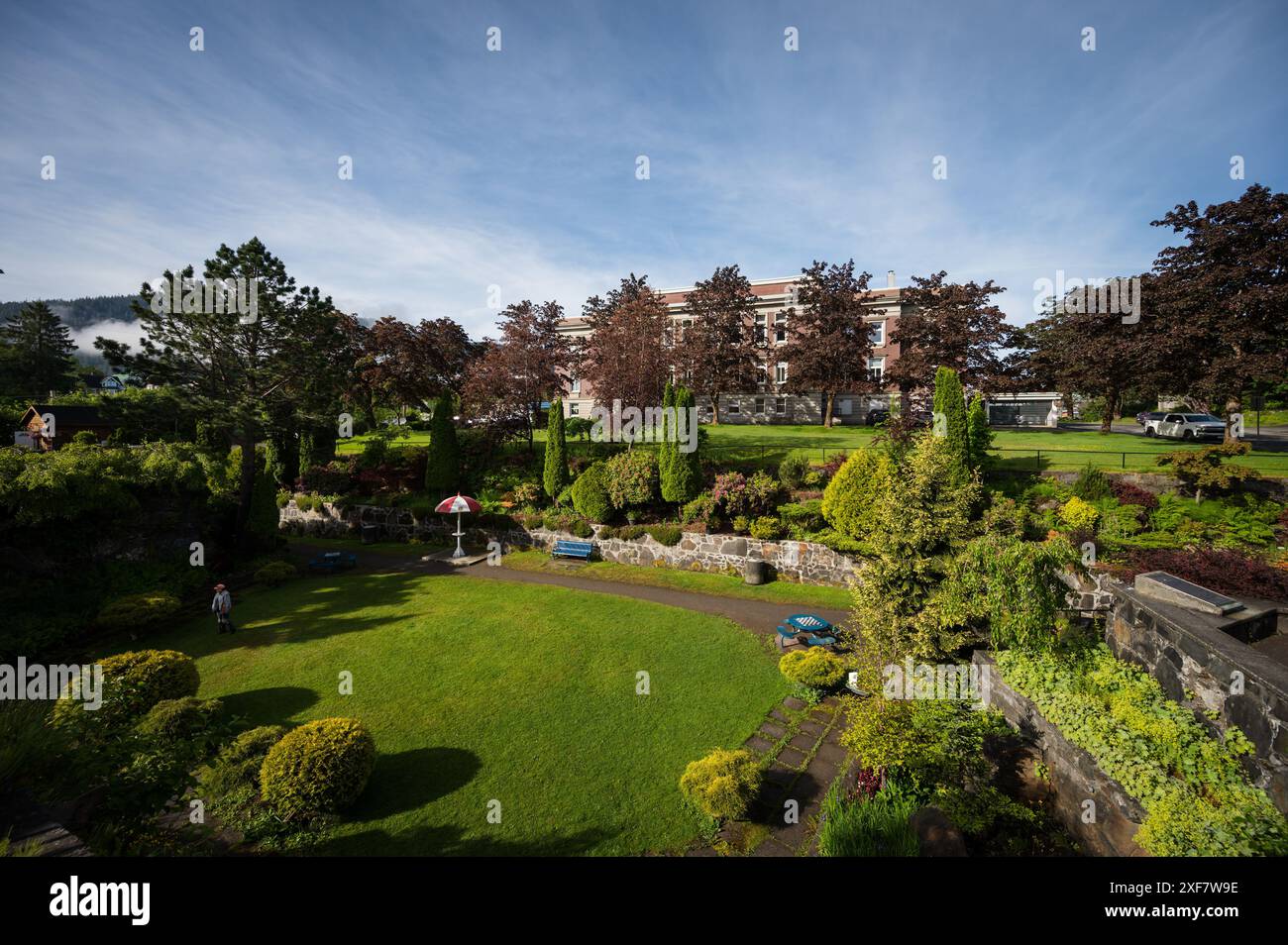 Les jardins Sunken de Prince Rupert. Prince Rupert BC, Canada. Banque D'Images