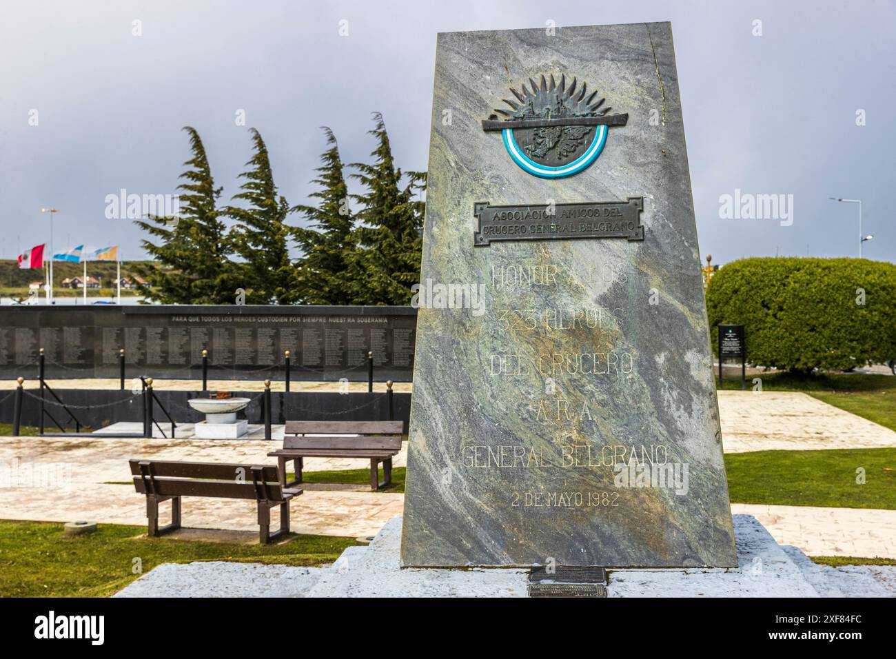 Un monument aux morts : Mémorial à l'équipage du général Belgrano, Ushuaia, Argentine, mardi 05 décembre, 2023. photo : David Rowland / One-Image.com Banque D'Images