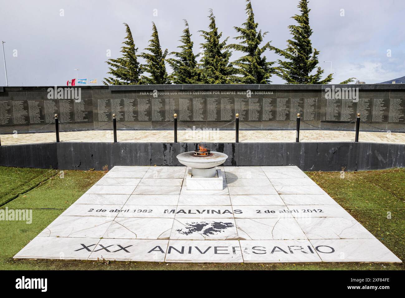 Un monument aux morts : Mémorial à la guerre des Malouines Ushuaia, Argentine, mardi 05 décembre 2023. Photo : David Rowland / One-Image.com Banque D'Images