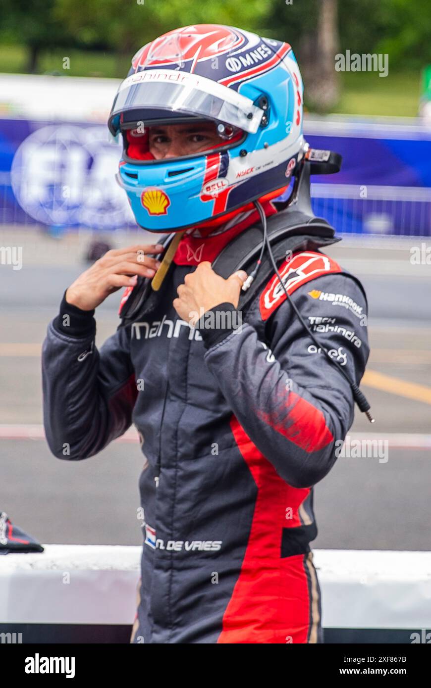 Juin 30 2024 Portland, OREGON, États-Unis pilote Jordan King/Mahindra Formula E Team (21) sur la grille avant la course lors de la course Portland Hankook Formula E-Prix Race 2 au Portland International Raceway Portland, OU Thurman James/CSM Banque D'Images