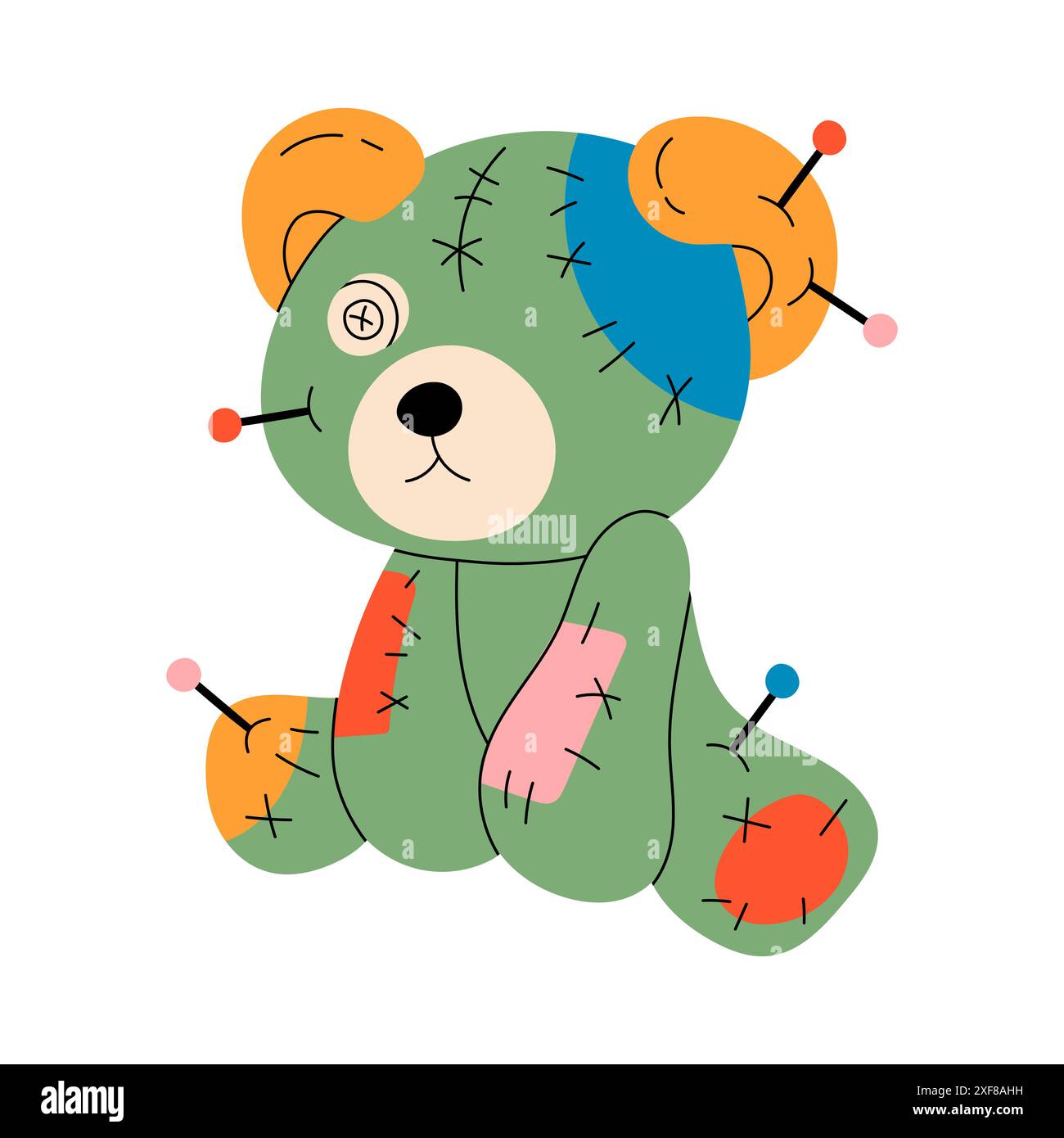 Poupée voodoo ours en peluche Illustration de Vecteur