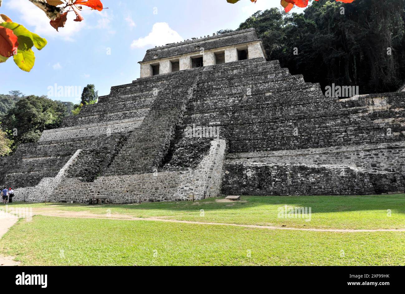 Palenque Chiapas di Maya, Templo del sol Palenque site culte, site du patrimoine mondial de l'UNESCO, Palenque, Chiapas, Mexique, Amérique centrale, ancienne pyramide Banque D'Images