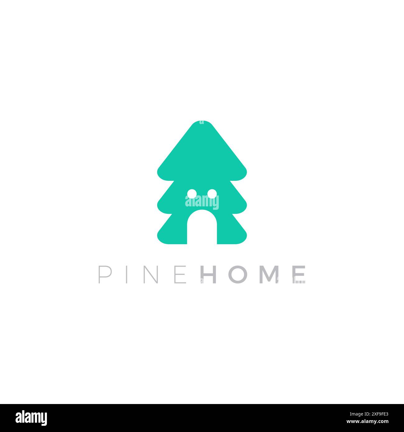 Illustration vectorielle du logo Pine Home. Icône de pin Illustration de Vecteur