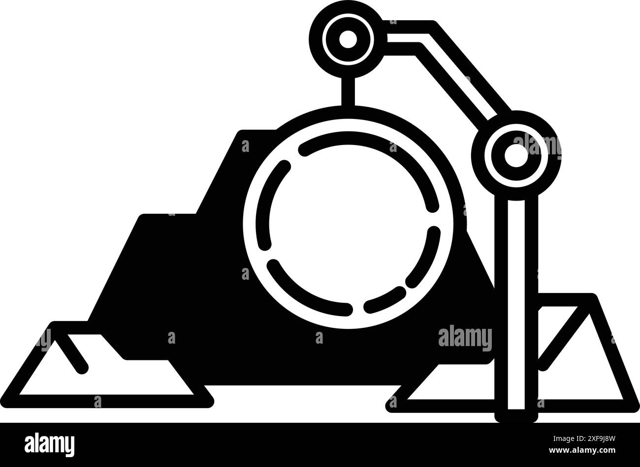 une mine de charbon emblématique ou logo dans un style de ligne Illustration de Vecteur