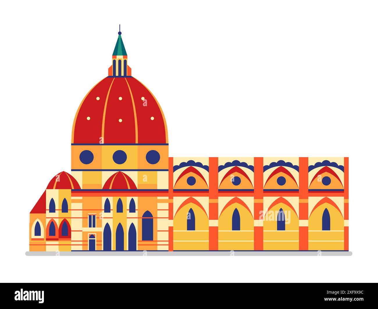 Voyagez en Italie icône avec Santa Maria del Fiore Illustration de Vecteur