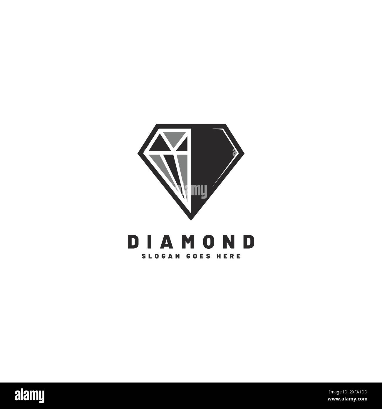Conception de logo d'icône de diamant noir pour les affaires de pierres précieuses et de bijoux Illustration de Vecteur