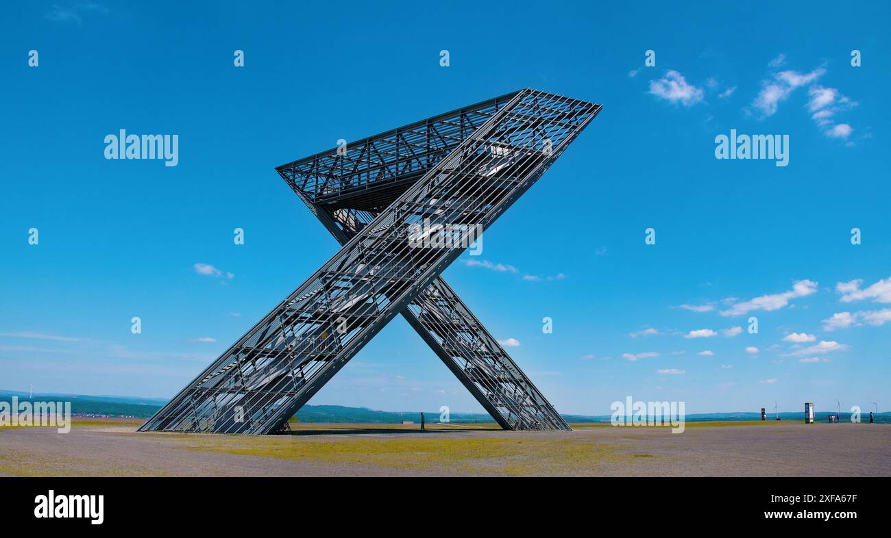 Saarpolygon sur la pointe du butin de Duhamel près d'Ensdorf, Sarre, Allemagne Banque D'Images