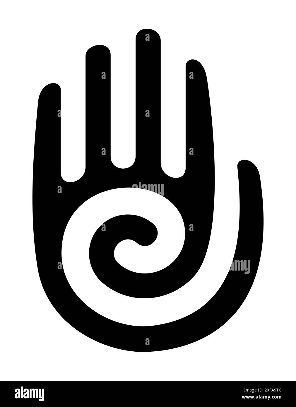 Symbole de la main de guérison des Amérindiens. Représente la vie humaine et est censé transférer de l'énergie à l'individu sur lequel le symbole a été placé. Banque D'Images
