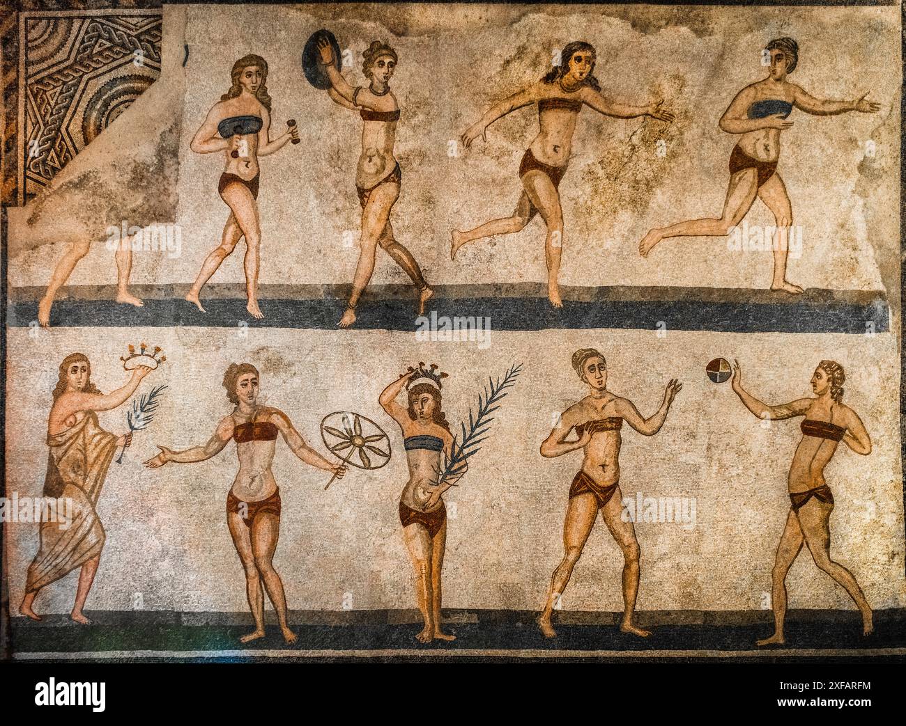 Géographie / voyage, Italie, Sicile, Piazza Armerina, Villa Romana del Casale, DROITS-SUPPLÉMENTAIRES-AUTORISATION-INFO-NON-DISPONIBLE Banque D'Images