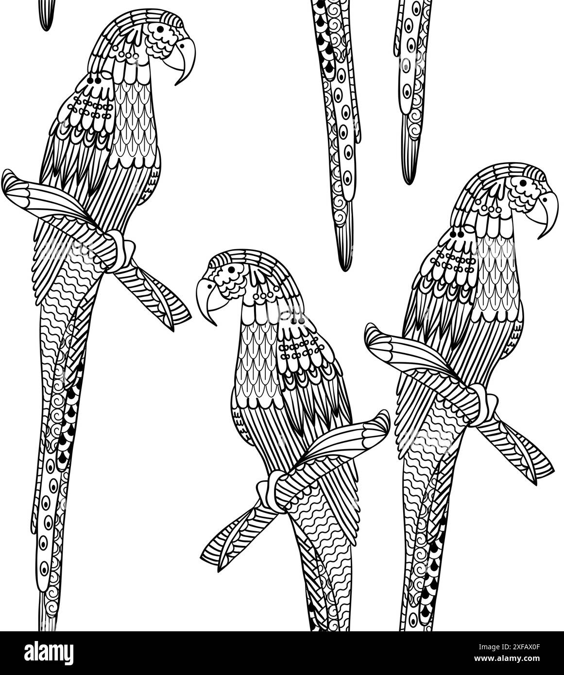 Motif sans couture. Croquis dessiné à la main pour la page de coloration antistress adulte, zentangle. Illustration de Vecteur