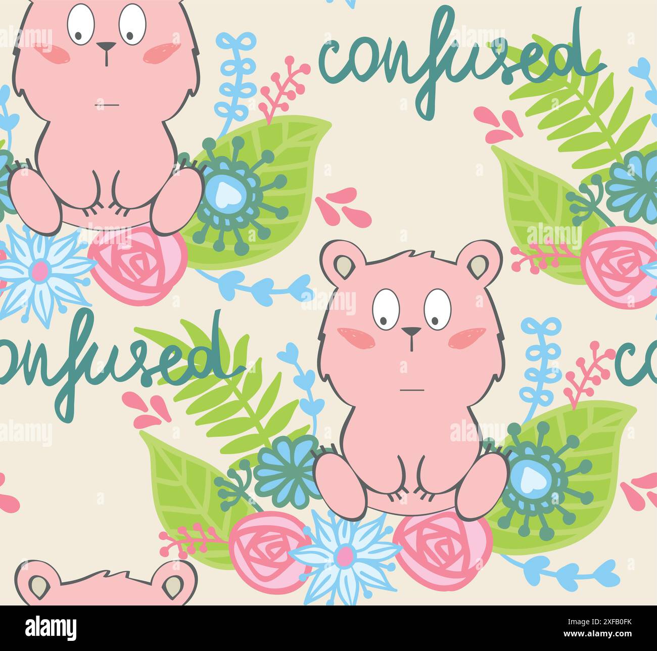 Confus. Illustration vectorielle d'un ours de dessin animé. Illustration de Vecteur