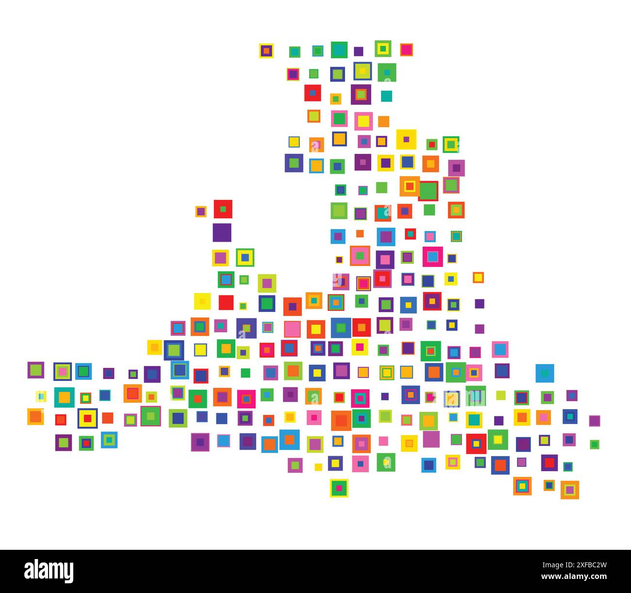 Carte des symboles de l'État de Salzbourg (Autriche). Carte abstraite montrant le Bundesland avec un motif de carrés colorés se chevauchant comme des bonbons Illustration de Vecteur Carte des symboles de l'État de Salzbourg (Autriche). Carte abstraite montrant le Bundesland avec un motif de carrés colorés se chevauchant comme des bonbons Illustration de Vecteur