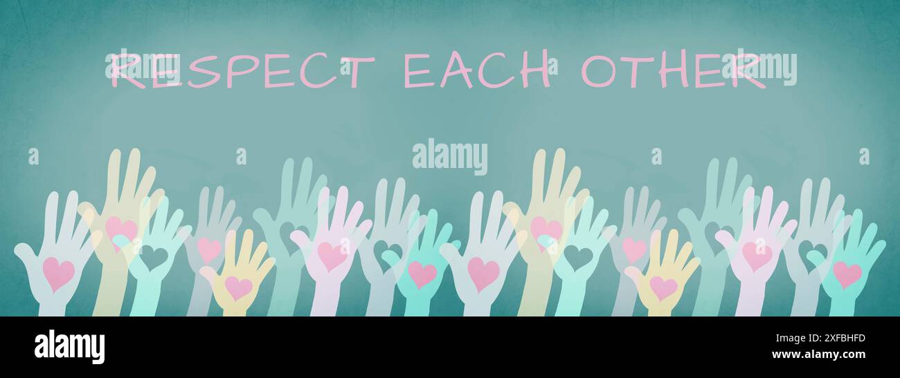 Respect mutuel, responsabilité, tolérance et développement, relations humaines et interaction, inclusion et diversité Banque D'Images