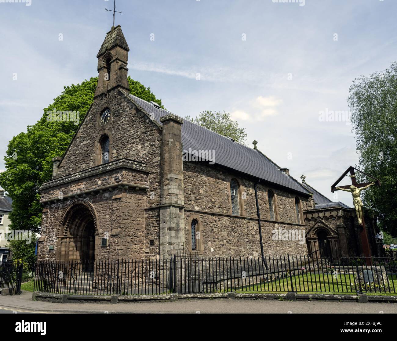 Église paroissiale de Saint Thomas le Martyr - Overmonnow - St Thomas Square, Monmouth, Galles du Sud, pays de Galles, Royaume-Uni Banque D'Images