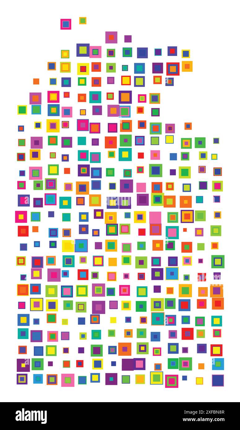 Symbole carte du territoire territoire territoire du Nord (Australie). Carte abstraite montrant l'état / province avec un motif de carrés colorés se chevauchant lik Illustration de Vecteur