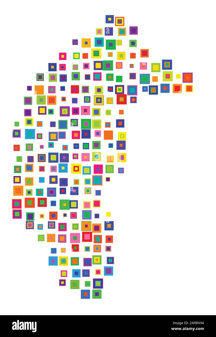 Symbole carte du territoire territoire territoire de la capitale australienne (Australie). Carte abstraite montrant l'état / province avec un motif de s colorés se chevauchant Illustration de Vecteur