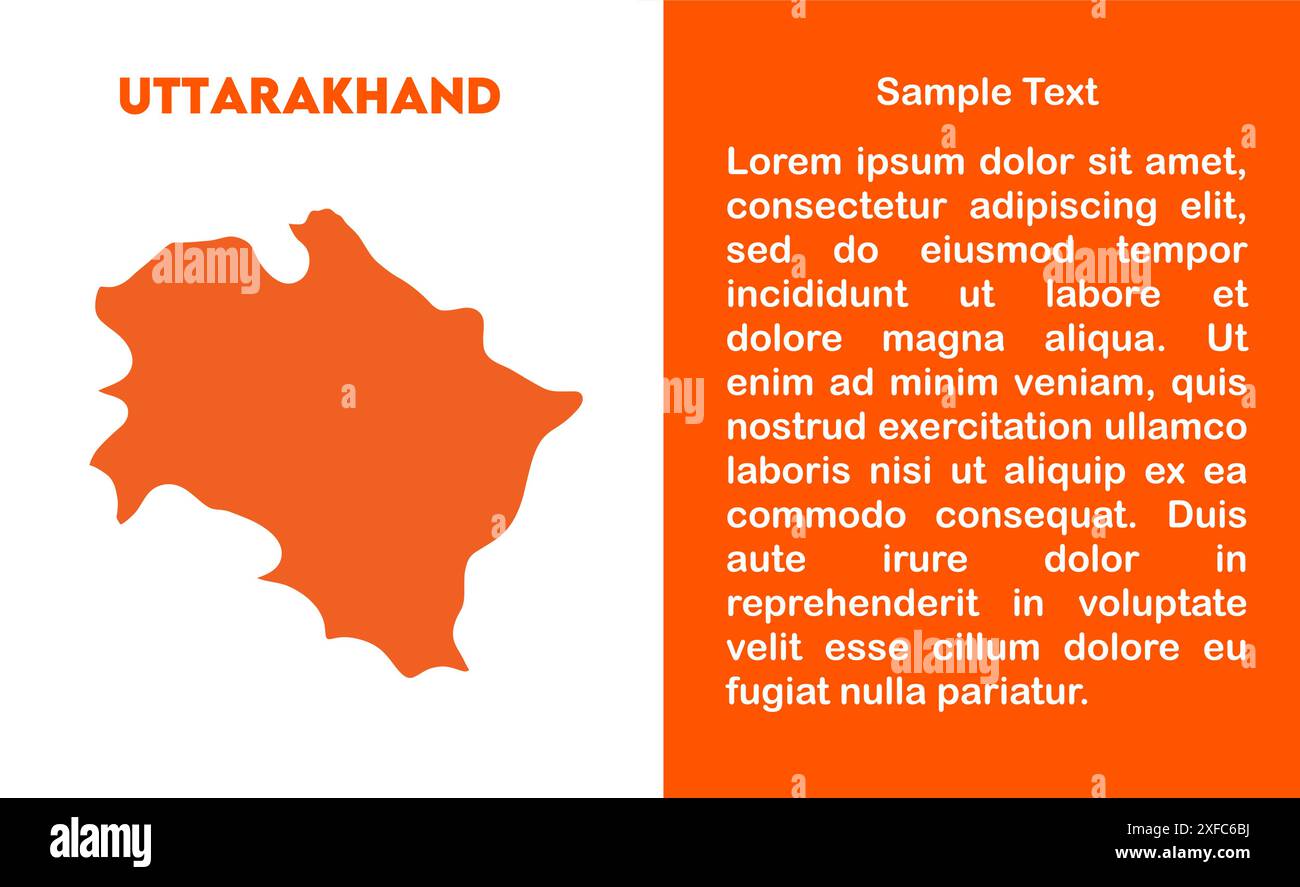Uttarakhand Map design1, État de l'Inde, République de l'Inde, gouvernement, carte politique, carte moderne, drapeau indien, illustration vectorielle Illustration de Vecteur