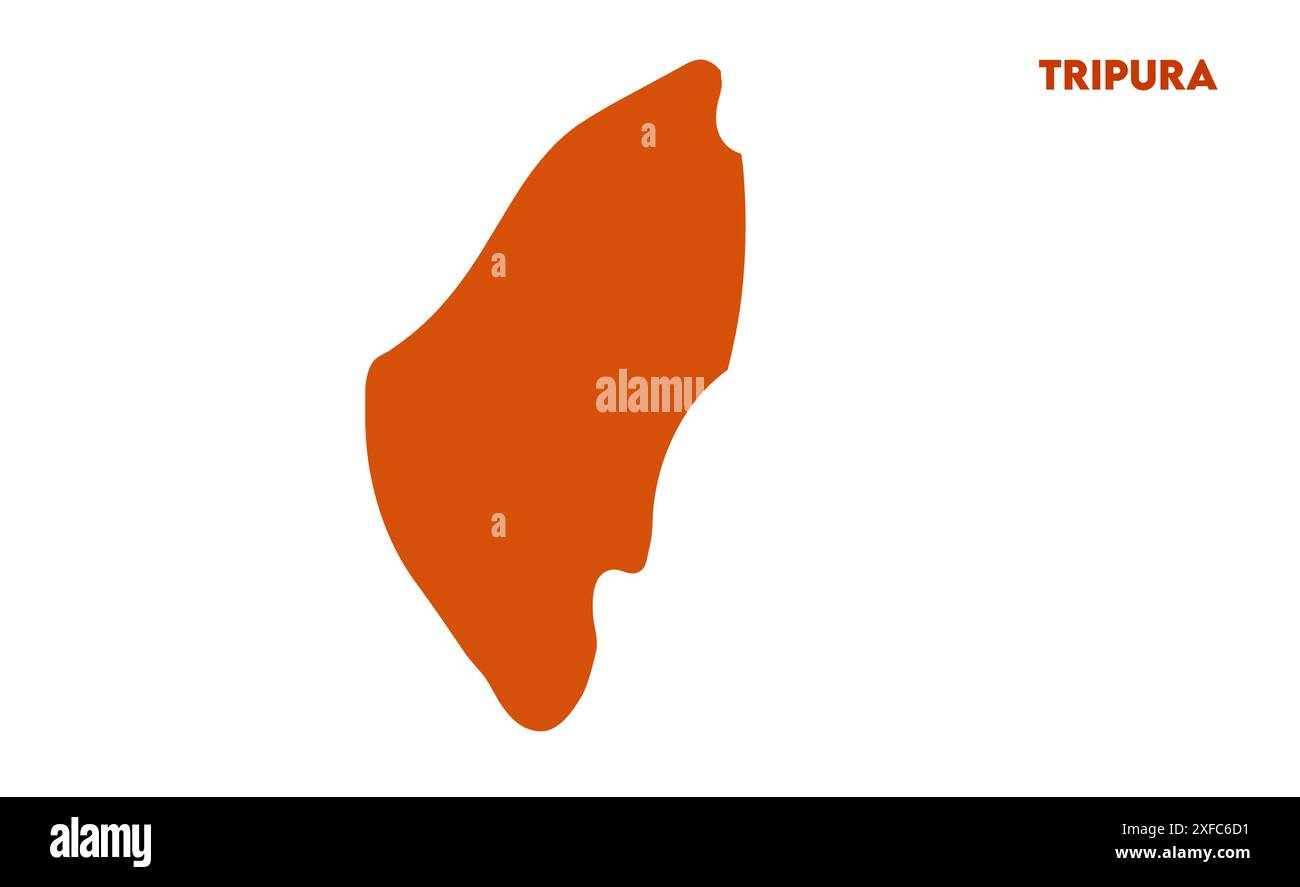 Tripura vector map1, État de l'Inde, République de l'Inde, gouvernement, carte politique, carte moderne, drapeau indien, illustration vectorielle Illustration de Vecteur