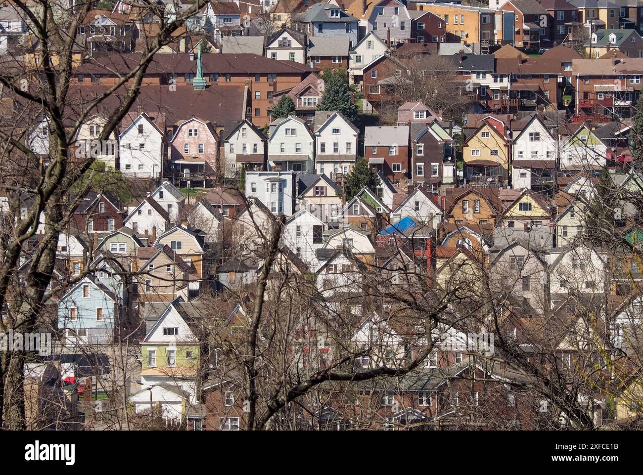 Vue depuis une colline de McKeesport, PA Banque D'Images