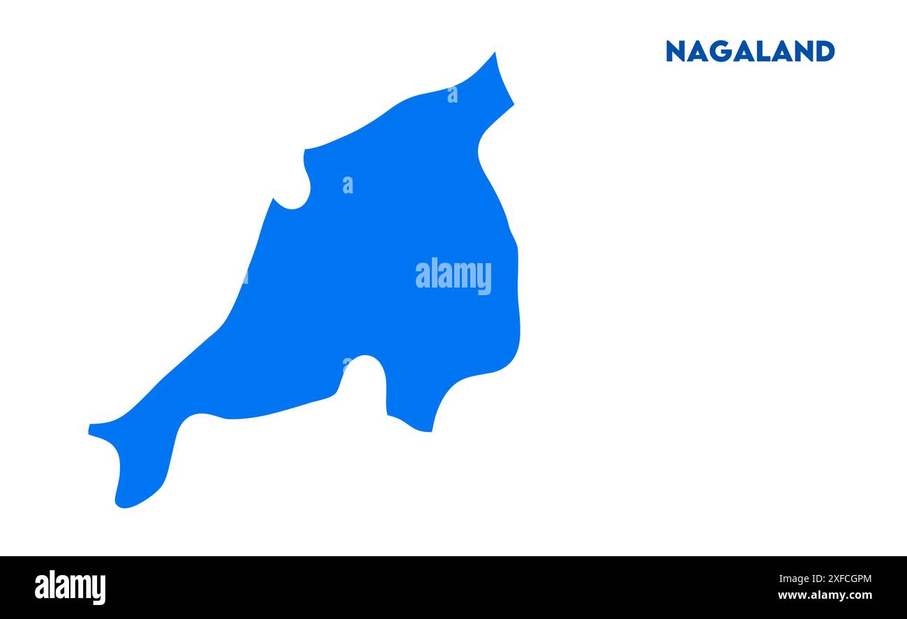 Nagaland vector map1, État de l'Inde, République de l'Inde, gouvernement, carte politique, carte moderne, drapeau indien, illustration vectorielle Illustration de Vecteur