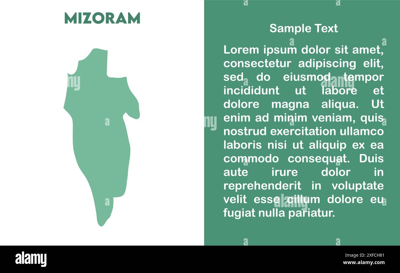 Mizoram Map design1, État de l'Inde, République de l'Inde, gouvernement, carte politique, carte moderne, drapeau indien, illustration vectorielle Illustration de Vecteur