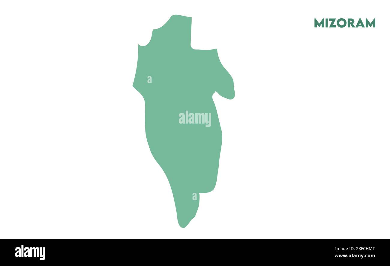 Mizoram vector map1, État de l'Inde, République de l'Inde, gouvernement, carte politique, carte moderne, drapeau indien, illustration vectorielle Illustration de Vecteur