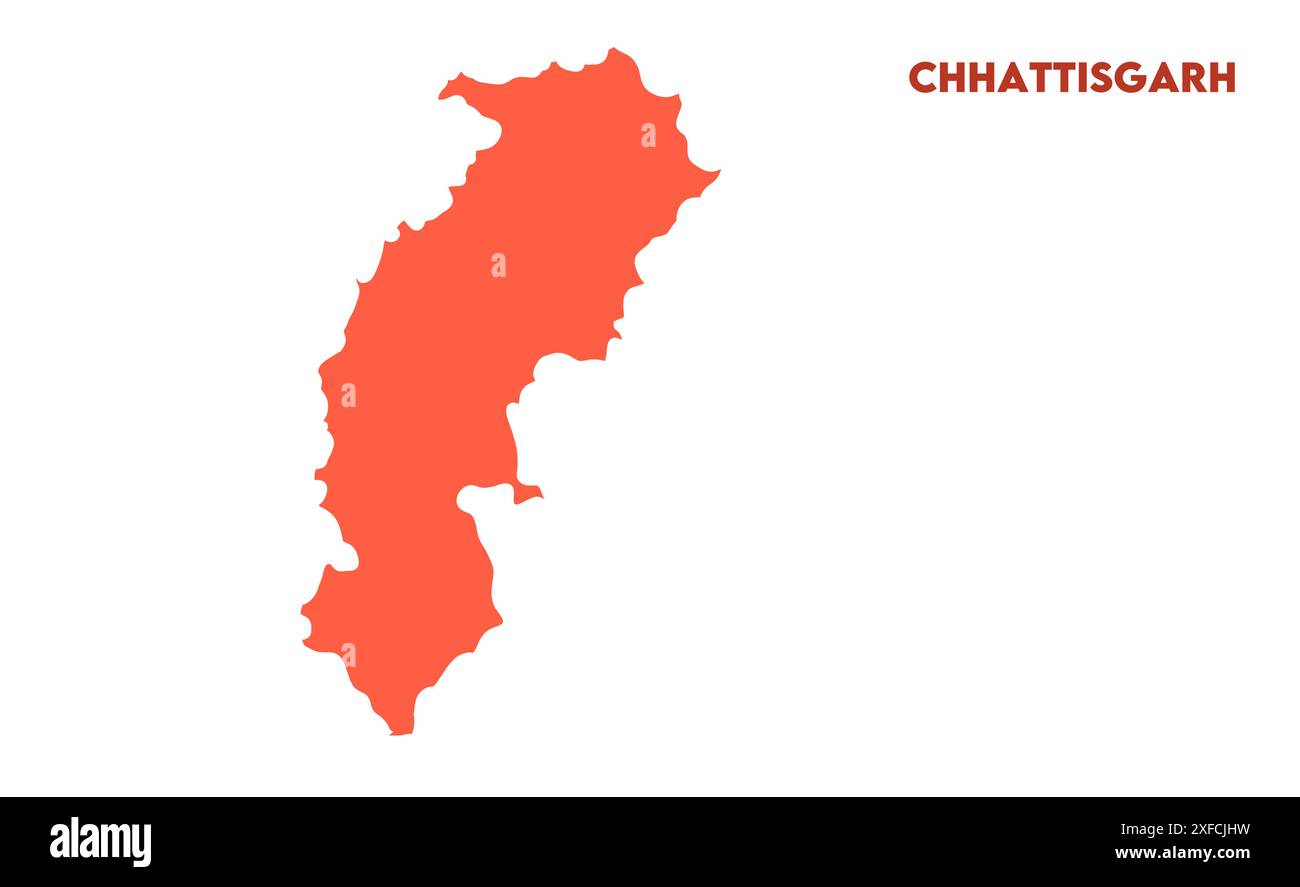 Chhattisgarh vector map1, État de l'Inde, République de l'Inde, gouvernement, carte politique, carte moderne, drapeau indien, illustration vectorielle Illustration de Vecteur