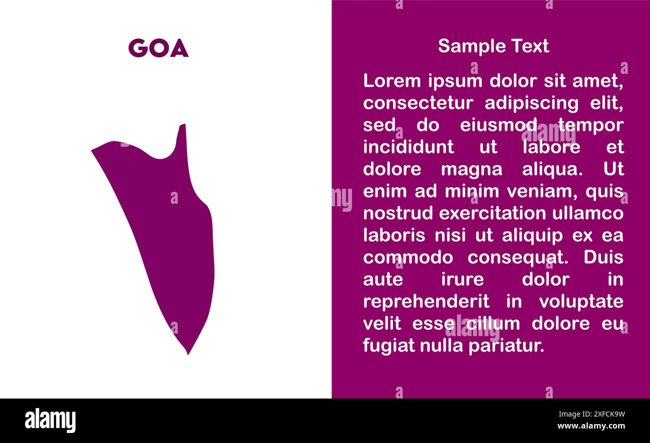 Goa Map design1, État de l'Inde, République de l'Inde, gouvernement, carte politique, carte moderne, drapeau indien, illustration vectorielle Illustration de Vecteur