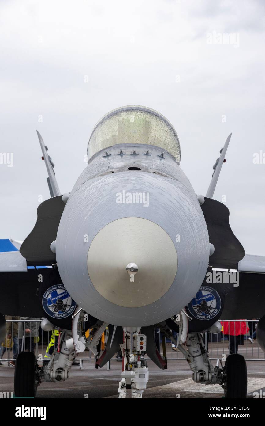 Chasseur à réaction f-18 Hornet de l'armée de l'air finlandaise Banque D'Images