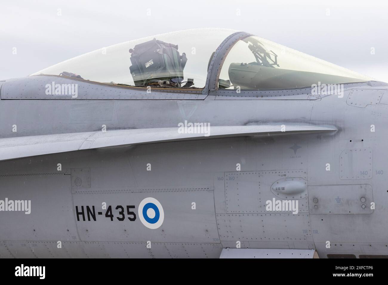Chasseur à réaction f-18 Hornet de l'armée de l'air finlandaise Banque D'Images