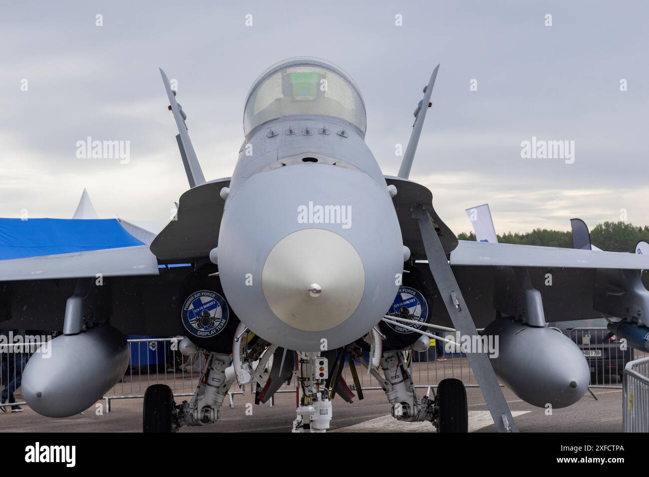 Chasseur à réaction f-18 Hornet de l'armée de l'air finlandaise Banque D'Images