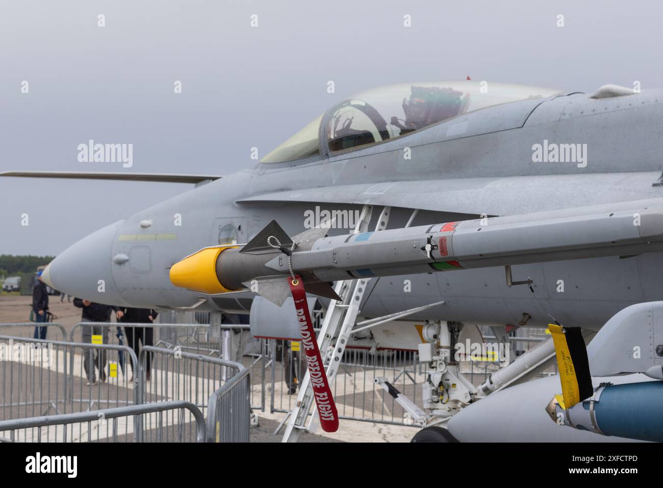 Chasseur à réaction f-18 Hornet de l'armée de l'air finlandaise Banque D'Images