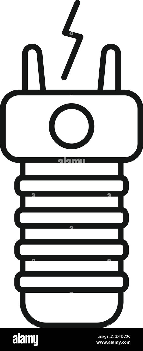 Icône de fusible électrique montrant la protection de l'alimentation avec ses deux broches et un éclair Illustration de Vecteur Icône de fusible électrique montrant la protection de l'alimentation avec ses deux broches et un éclair Illustration de Vecteur