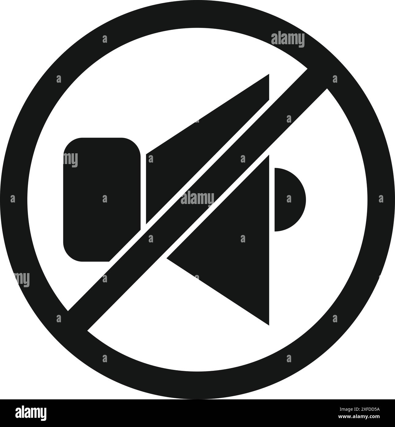 Aucun signe sonore noir et blanc indiquant une zone de silence interdisant le bruit Illustration de Vecteur