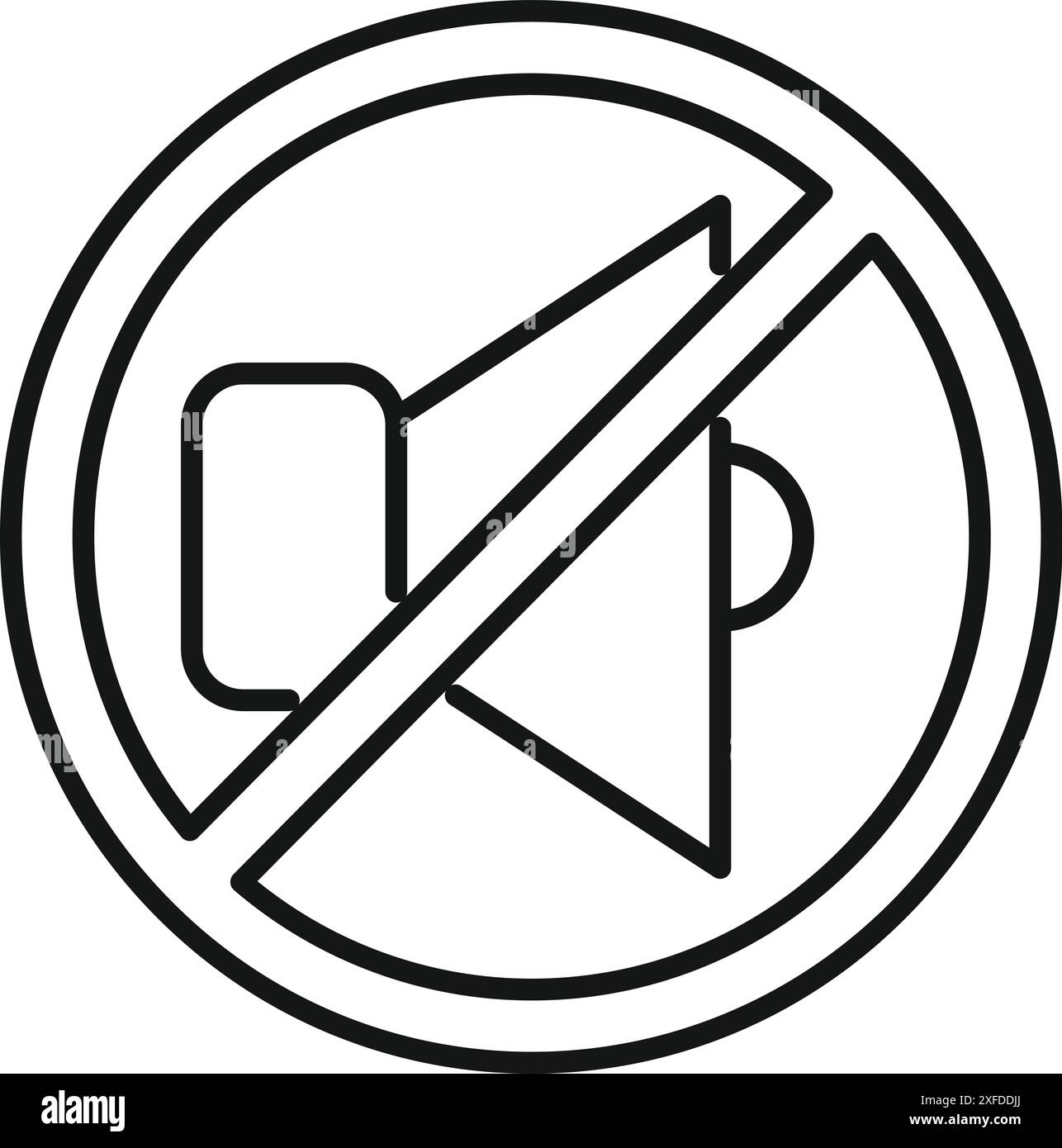 L'icône de haut-parleur barrée représente le concept d'absence de son Illustration de Vecteur