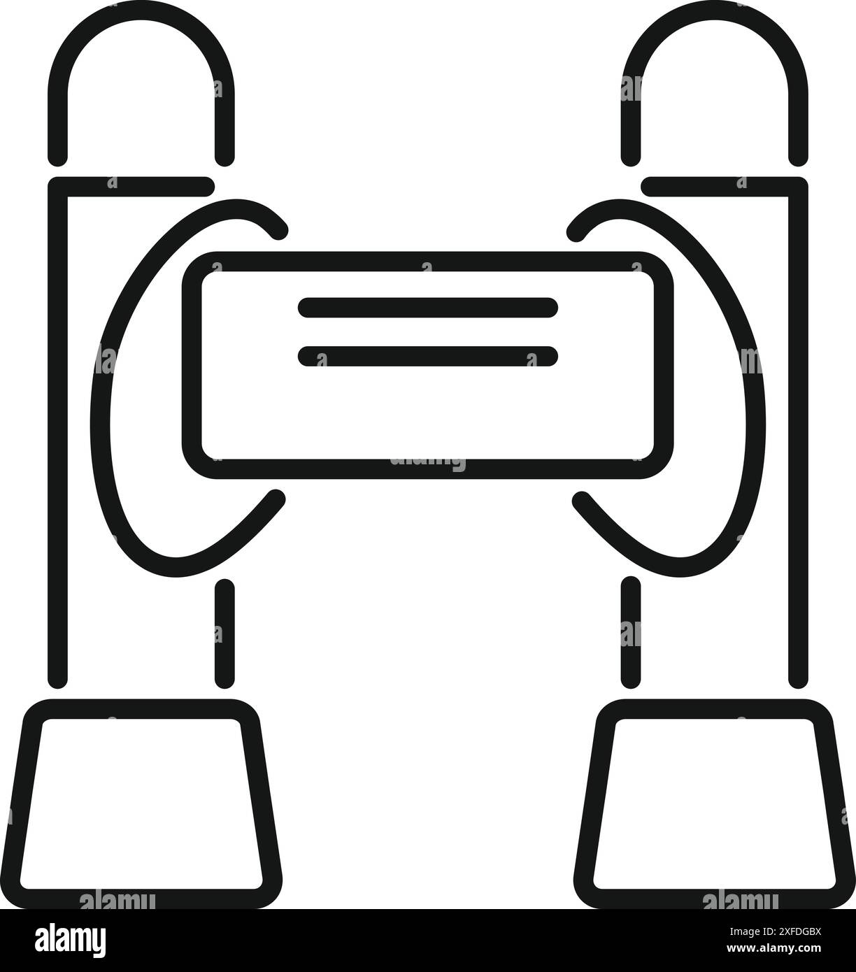 Icône de dessin au trait d'un tourniquet permettant l'accès d'une personne à la fois, parfait pour les projets liés à la sécurité et au contrôle des foules Illustration de Vecteur