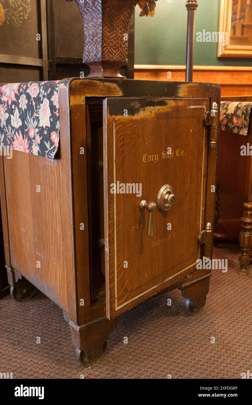 Antique Gary Co. Safe, Kalispell Grand Hotel, MT. Banque D'Images