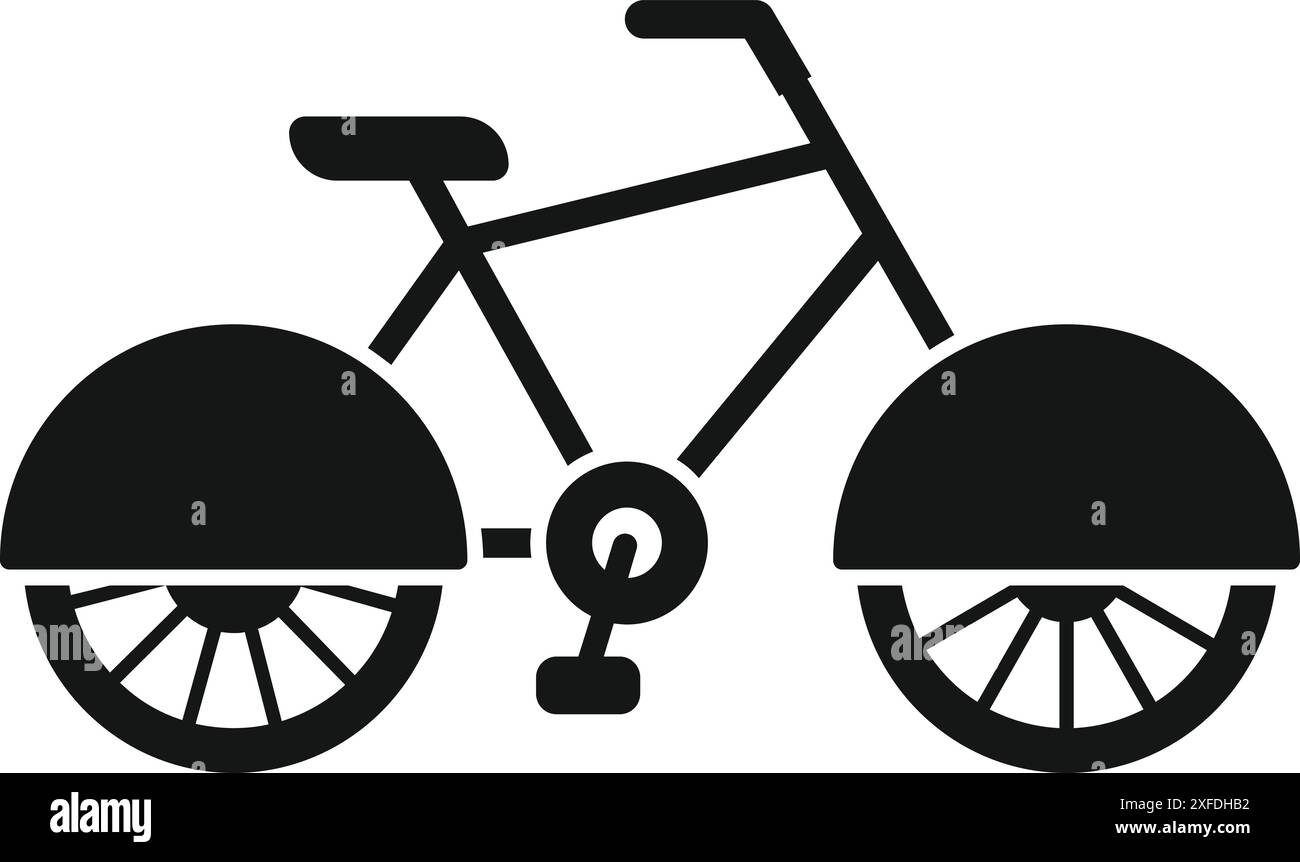 Silhouette noire d'un vélo avec garde-boue, représentant un mode de transport durable et sain Illustration de Vecteur