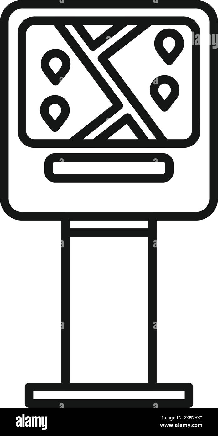 Navigation carte de la ville montre un itinéraire de transport public avec plusieurs arrêts Illustration de Vecteur