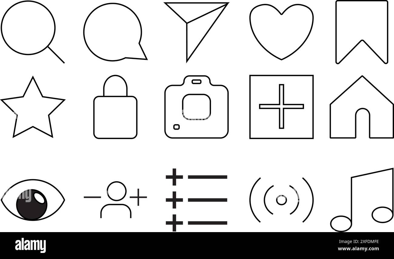 Icônes de médias sociaux isolés sur fond blanc. Illustration de Vecteur